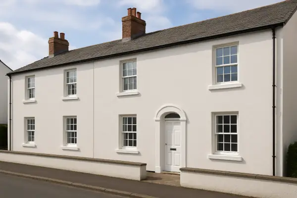 Home finished with an external insulation and render system