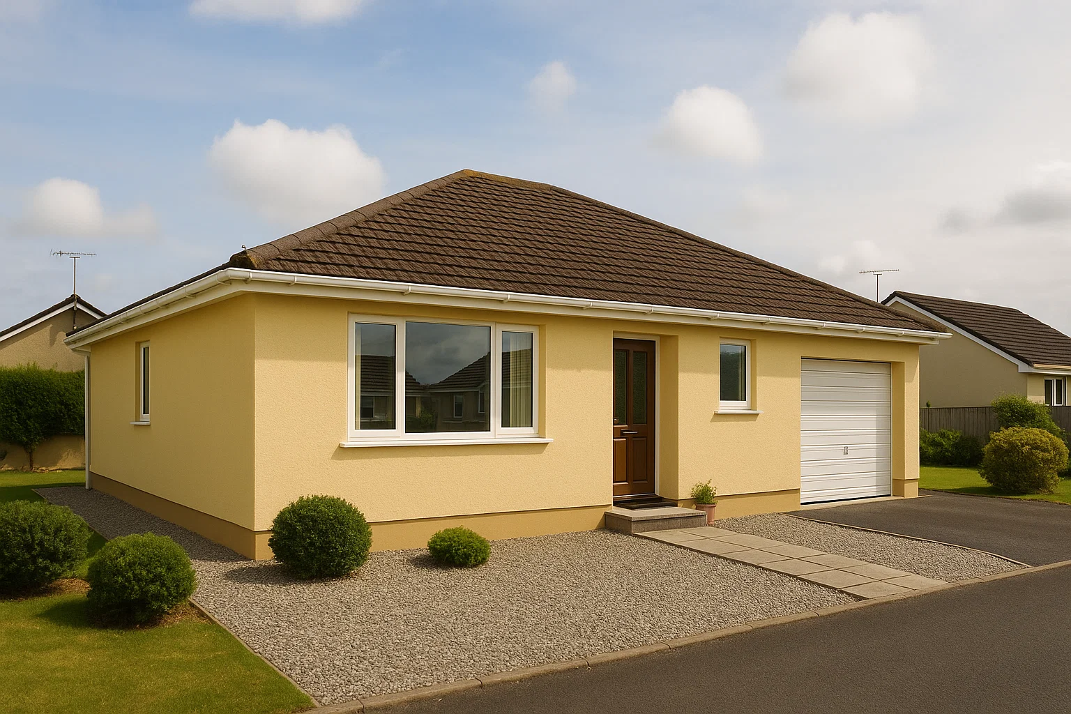 Freshly finished silicone render exterior in Pembrokeshire